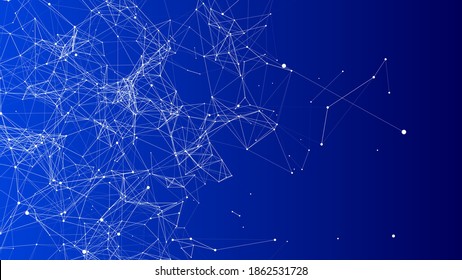 Fondo abstracto con puntos y líneas móviles. Estructura de conexión de red. Ilustración vectorial futurista. Diseño de tecnología digital.