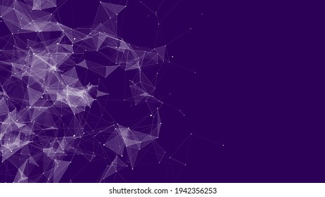 Abstrakter Hintergrund mit beweglichen Punkten und Linien. Netzwerkverbindungsstruktur. Vektorfuturistische Illustration. Design für digitale Technologie.