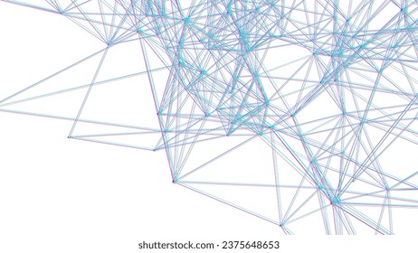 Abstract background with moving dots and lines. Network connection structure. Futuristic illustration. Digital technology design.