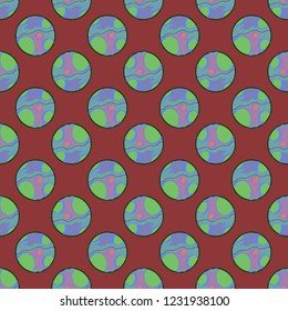 Abstract background multicolor circle striped weave seamless pattern.