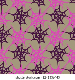 Abstract background multicolor cobweb grid seamless pattern.