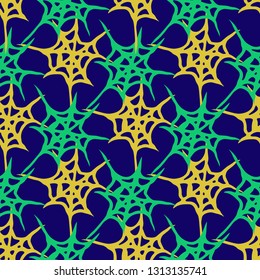 Abstract background multicolor cobweb grid seamless pattern.
