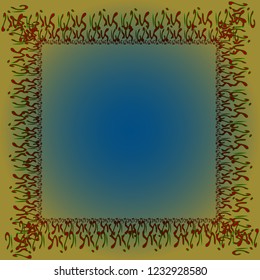 Abstract background multicolor cube chaos frame.