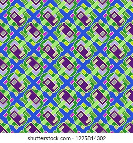 Abstract background multicolor cube geometric seamless pattern.