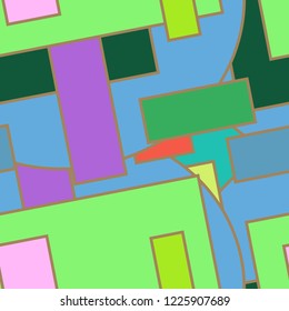 Abstract background multicolor cube geometric seamless pattern.
