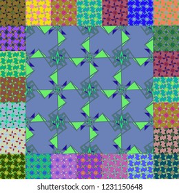 Abstract background multicolor cube geometric pattern seamless suite.