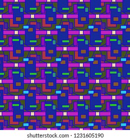 Abstract background multicolor cube geometric seamless pattern.