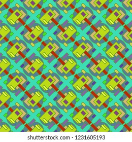 Abstract background multicolor cube geometric seamless pattern.