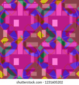 Abstract background multicolor cube geometric seamless pattern.