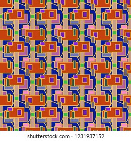 Abstract background multicolor cube geometric seamless pattern.