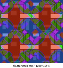 Abstract background multicolor cube geometric seamless pattern.