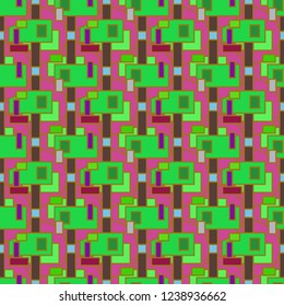 Abstract background multicolor cube geometric seamless pattern.