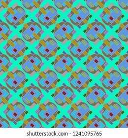 Abstract background multicolor cube geometric seamless pattern.