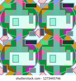 Abstract background multicolor cube geometric seamless pattern.