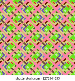 Abstract background multicolor cube geometric seamless pattern.