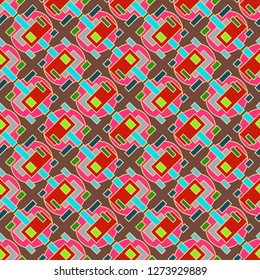 Abstract background multicolor cube geometric seamless pattern.