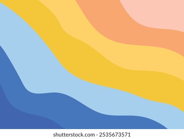 An abstract background with a multicolor curve pattern features bold, flowing lines in vibrant hues, creating a sense of movement and depth.