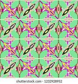 Abstract background multicolor geometric seamless pattern.