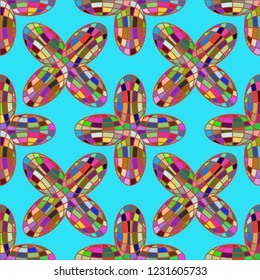 Abstract background multicolor globe seamless pattern.
