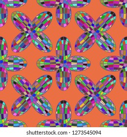 Abstract background multicolor globe seamless pattern.