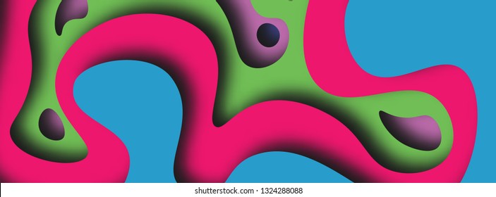 Abstract  Background with Multicolor Paper Cut shapes banner design. Vector illustration.