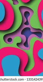 Abstract  Background with Multicolor Paper Cut shapes stories banner design. Vector illustration.