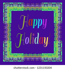 Abstract background multicolor weave cube frame.