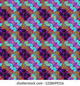 Abstract background multicolor weave diagonal seamless pattern.