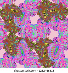 Abstract background multicolor weave seamless pattern.