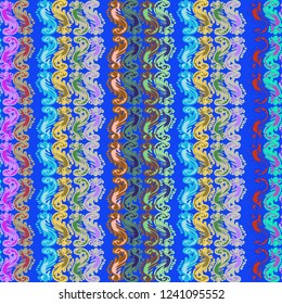 Abstract background multicolor weave striped seamless pattern.
