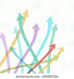 Abstract background with multicolored arrows