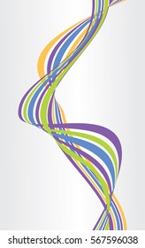 Abstract background with multicolored bent lines. Vector illustration