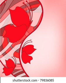 Abstract background from multi-colored butterflies with curls