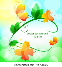 Abstract background from multi-colored butterflies with curls