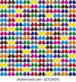 Abstract background of multicolored cartoon eyes. Design element. Vector