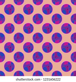 Abstract background multicolored circle striped weave seamless pattern.