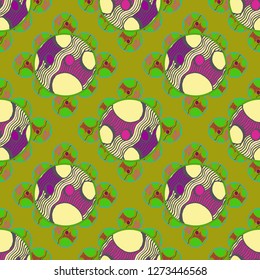 Abstract background multicolored circle striped weave seamless pattern.
