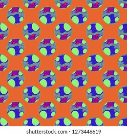 Abstract background multicolored circle striped weave seamless pattern.