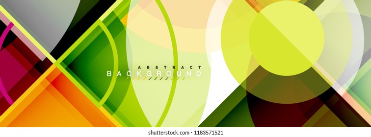 Abstract background - multicolored circles, trendy minimal geometric design, vector illustration
