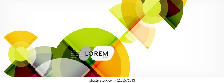 Fondo abstracto - círculos multicolores, diseño geométrico mínimo de moda, ilustración vectorial