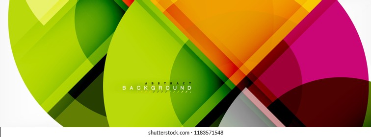 Abstract background - multicolored circles, trendy minimal geometric design, vector illustration