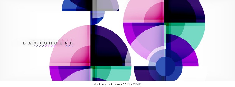 Abstract background - multicolored circles, trendy minimal geometric design, vector illustration