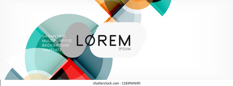Abstract background - multicolored circles, trendy minimal geometric design, vector illustration
