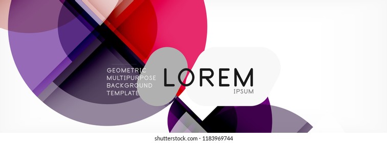Abstrakter Hintergrund - mehrfarbige Kreise, trendy minimales geometrisches Design, Vektorgrafik