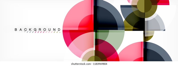 Abstract background - multicolored circles, trendy minimal geometric design, vector illustration
