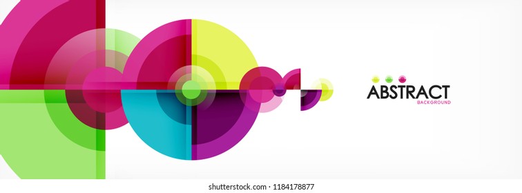 Abstract background - multicolored circles, trendy minimal geometric design, vector illustration