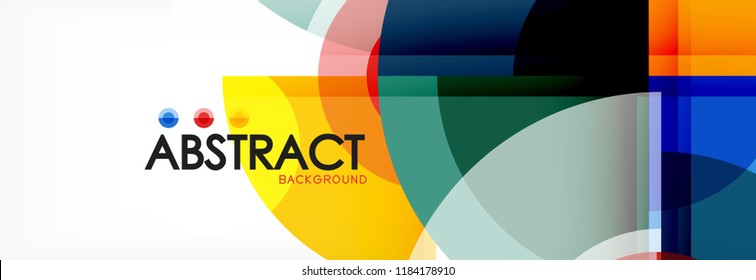 Abstract background - multicolored circles, trendy minimal geometric design, vector illustration