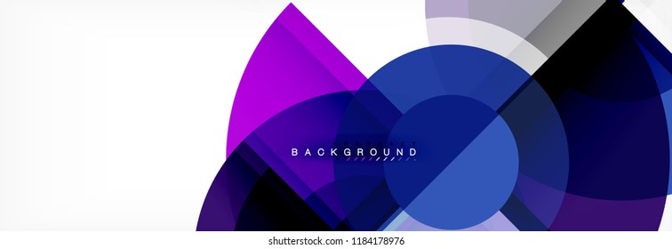Fondo abstracto - círculos multicolores, diseño geométrico mínimo de moda, ilustración vectorial