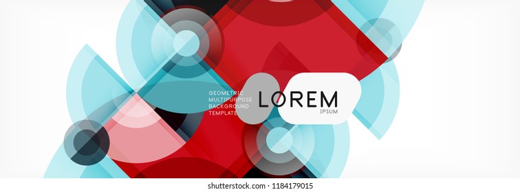 Abstract background - multicolored circles, trendy minimal geometric design, vector illustration