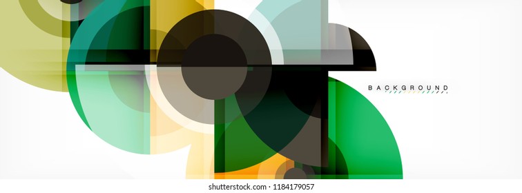 Fondo abstracto - círculos multicolores, diseño geométrico mínimo de moda, ilustración vectorial